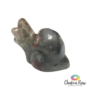 African Bloodstone Snail Figurine