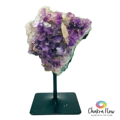 Amethyst Cluster on Metal Stand