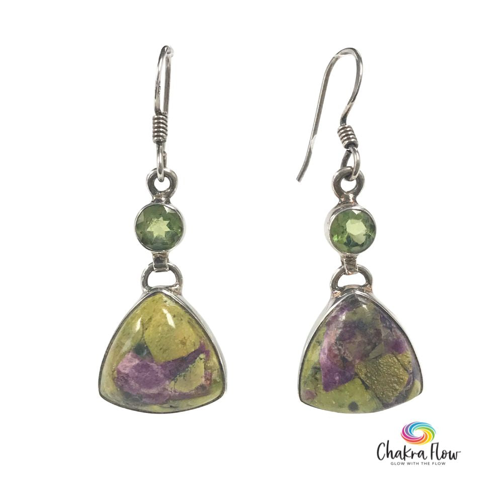 Atlantasite & Peridot Sterling Silver Earrings