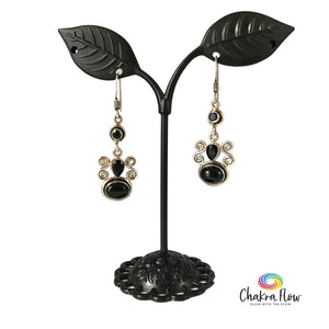 Black Onyx Sterling Silver Dangle Earrings