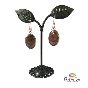 Bloodstone Sterling Silver Dangle Earrings