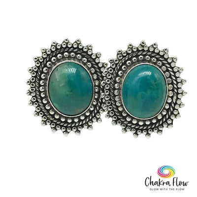 Chrysocolla Sterling Silver Earrings