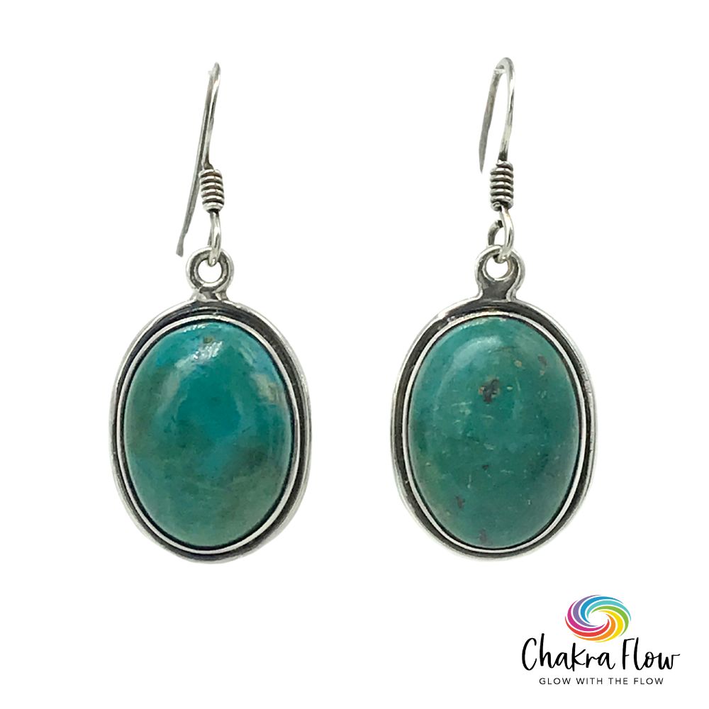 Chrysocolla Sterling Silver Earrings