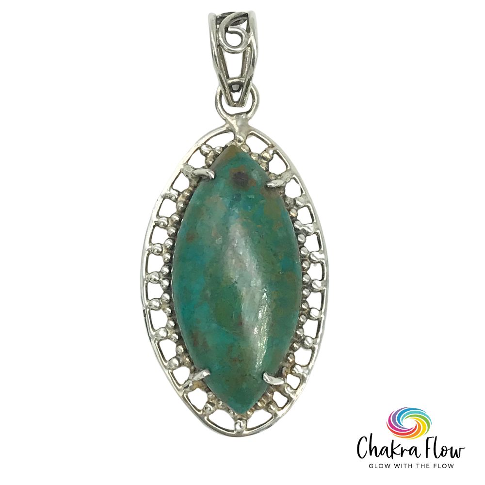 Chrysocolla Sterling Silver Pendant