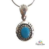 Double Sided Turquoise Sterling Silver Pendant