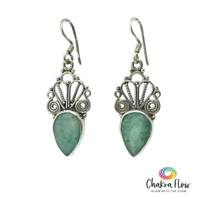 Emerald Sterling Silver Earrings