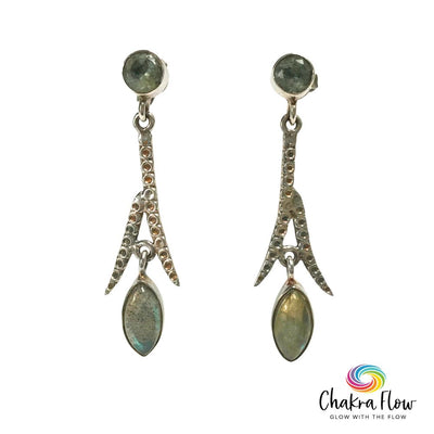 Labradorite & Blue Topaz Sterling Silver Earrings