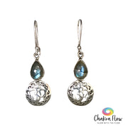 Labradorite OM Sterling Silver Earrings