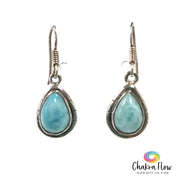 Larimar Drop Sterling Silver Earrings