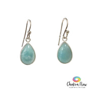 Larimar Drop Sterling Silver Earrings