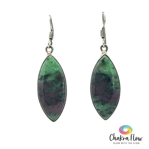 Ruby Zoisite Sterling Silver Earrings