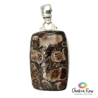 Turritella Agate Sterling Silver Pendant