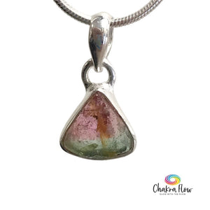 Watermelon Tourmaline Sterling Silver Pendant