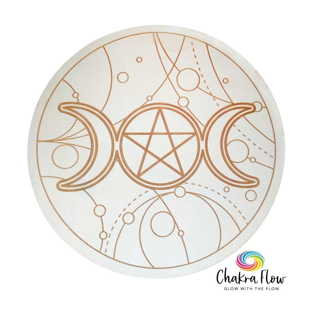 Wood Crystal Grid - Triple Moon