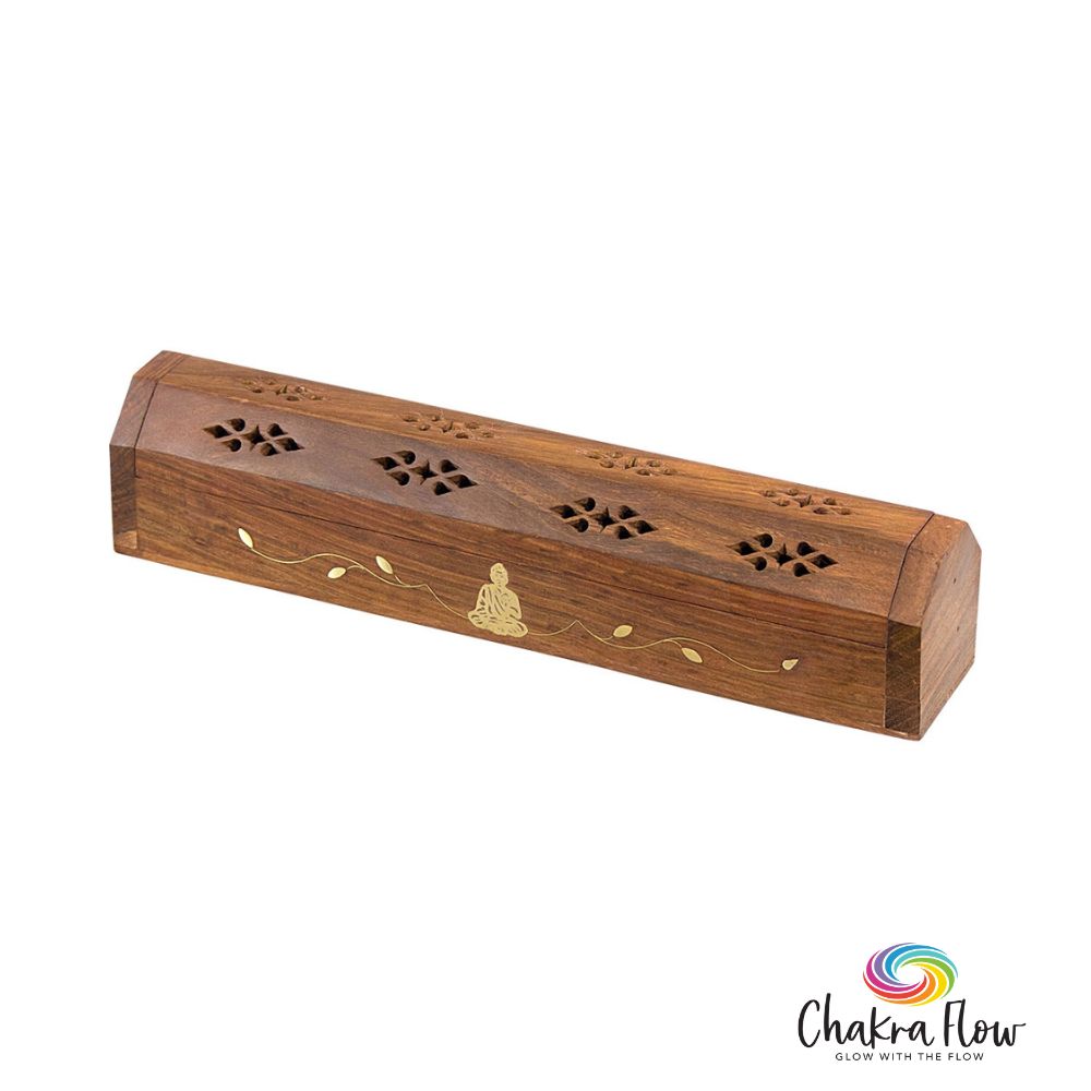 Wood Incense Box - Buddha